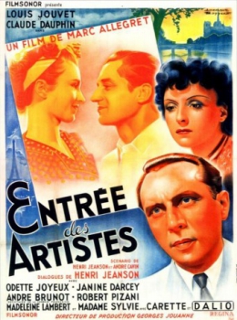 poster Entrée des artistes&nbsp;&nbsp;(1938)